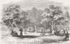 INDIA. Mutiny-food stop between Allahabad & Kanpur 1858 old antique print