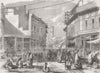 PAKISTAN. Street and Bazaar, Peshawar 1858 old antique vintage print picture