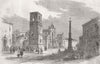 ITALY. Piazza di Solofra, at Salerno 1858 old antique vintage print picture