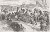 BEER. Hop-pickers on the road 1858 old antique vintage print picture