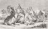 INDIA. Camel Cavalry Regt preparing to march 1876 old antique print picture