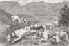 WESTMORELAND. Sports-Hound Trail Race, Grasmere 1876 old antique print picture
