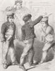 NEW YORK. News-boys 1849 old antique vintage print picture