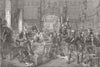 SOCIETY. Drawing for the Militia 1849 old antique vintage print picture