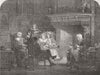 FAMILY. The Veteran's story 1849 old antique vintage print picture