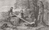 CHILDREN. Royal Academy. See-Saw 1849 old antique vintage print picture