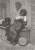 PORTRAITS. Breakfast 1873 old antique vintage print picture