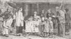 CHINA. Fortune-telling with tame bird 1873 old antique vintage print picture