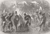 ITALY. Masquerade, St Mark's Piazza, Venice 1866 old antique print picture