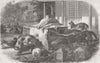 INDIA. Traveller, palanquin beset by wolves & hyenas 1858 old antique print