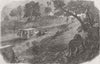 INDIA. Palkee-Bearers running from Tiger 1858 old antique print picture