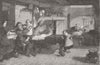 FAMILIES. Home 1858 old antique vintage print picture