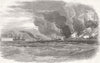 UKRAINE. Sevastopol, Ft Alexander, fire 1853 old antique vintage print picture