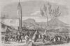 ITALY. March of Garibaldians, nr Partinico 1860 old antique print picture
