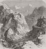FRANCE. Esseillon Ft, Mont Cenis, Savoie Pass 1860 old antique print picture