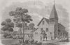 WASHINGTON DC. Bishop of New Columbia church, house 1860 old antique print