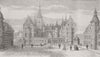 DENMARK. Fredericksborg Castle, burnt down 1860 old antique print picture