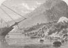 JAPAN. Shelling of Shimonoseki. assault, lower guns  1864 old antique print