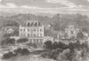 FRANCE. Nice. Villa, occupied by Emperor 1864 old antique print picture