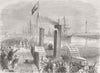 BELGIUM. Fetes. Arrival of English volunteers, Ostend 1869 old antique print