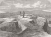 NEW ZEALAND. War. Puke Wharangi Pah after conflict 1864 old antique print