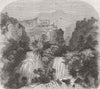 ITALY. Subiaco, Papal States. nr frontier 1860 old antique print picture