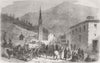 FRANCE. Modane, Savoie-troops, route to Chambery 1860 old antique print