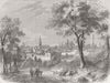 ITALY. Bologna, towers Asinelli & Garisenda 1860 old antique print picture