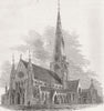 CANADA. New Cathedral, Montreal. Christchurch  1860 old antique print picture