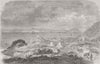 MOROCCO. 1st lighthouse built, Coast 1862 old antique vintage print picture