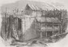 BHUTAN. Inside stockade, Bala Pass 1865 old antique vintage print picture