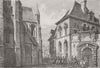 FRANCE. Hotel Dames & church of St Mary, Dijon 1870 old antique print picture