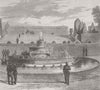 FRANCE. Prussians round frog fountain, Versailles 1870 old antique print