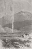 ICELAND. Boiling spring, Strokkur, eruption  1870 old antique print picture