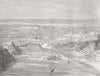 EGYPT. Suez Canal. Bird’s eye 1869 old antique vintage print picture