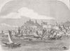 ITALY. Ancona, Papal States 1860 old antique vintage print picture