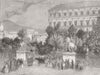 ITALY. Gates of King’s Palace, Naples 1860 old antique vintage print picture