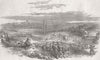 ITALY. March of French troops towards Rome 1849 old antique print picture
