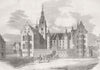 DENMARK. Palace of Fredericksborg, burnt down 1860 old antique print picture