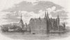 DENMARK. Fredericksborg palace, burnt down, from lake 1869 old antique print