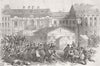 GERMANY. Riot, Berlin, Domhofs-Platz 1849 old antique vintage print picture