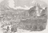 ITALY. French attack, nr Porta Cavellegiere, Rome 1849 old antique print