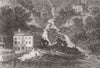 ITALY. Disaster at a village, left bank of lake Como 1863 old antique print