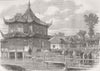CHINA. Native Tea-Gardens 1863 old antique vintage print picture