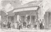 CHINA. Opium Wars. HQ of 2nd bridge, Canton 1858 old antique print picture