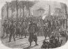 FRANCE. Zouaves quitting Versailles by torchlight 1859 old antique print