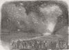 FRANCE. Royal fetes, Paris. Fireworks 1846 old antique vintage print picture
