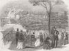 FRANCE. Fete, Place de la Concorde 1846 old antique vintage print picture