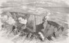 ETNA. Crater of Mount few days before earthquake 1858 old antique print