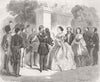 NAPOLEON. Château de St-Cloud. arrival of Emperor  1859 old antique print
